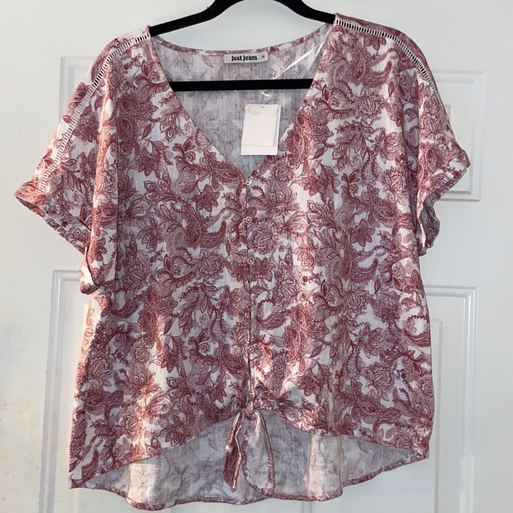 Just Jeans Pretty Paisley Linen Blend Shirt